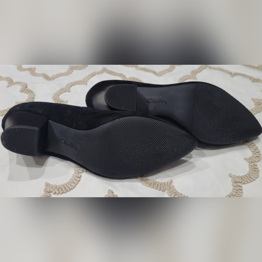 Clarks Teresa Step Pumps in Black Suede - Picture 9 of 9